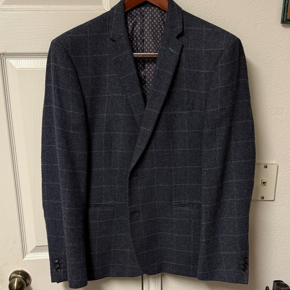 Supreme Easy Products 1973 Dark Blue Windowpane Blazer Extra Large